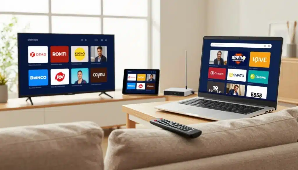 Internetfernsehen über Smart TV, Laptop und Smartphone